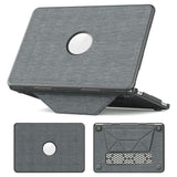 MacBook Neo 13 A18 Pro (2026) EIDERWOOD Fodral med Logotyputskärning & Stativfunktion - Grå