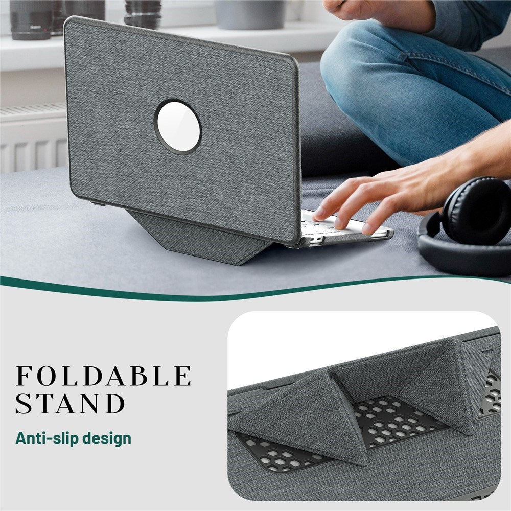 MacBook Neo 13 A18 Pro (2026) EIDERWOOD Fodral med Logotyputskärning & Stativfunktion - Grå