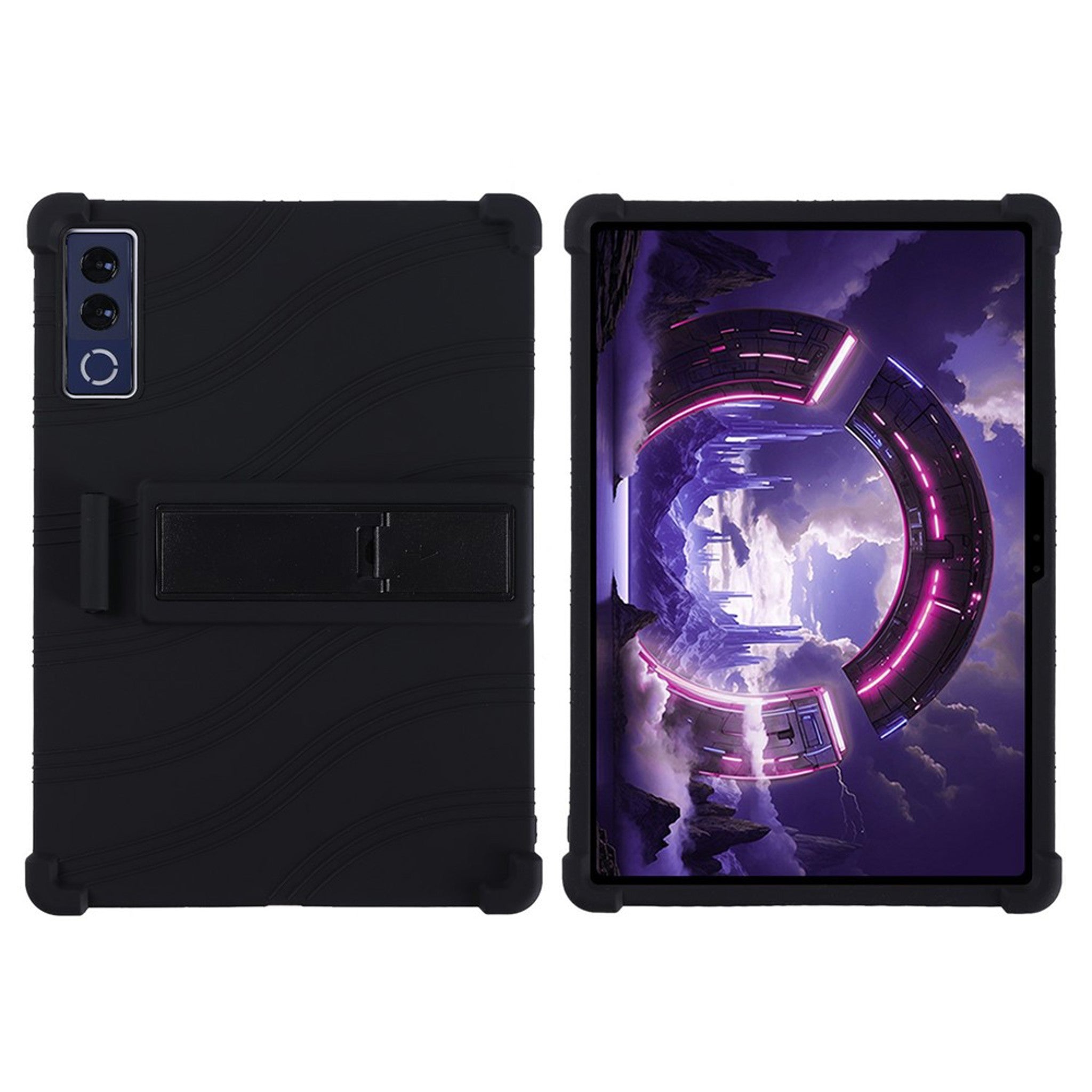 Lenovo Yoga Tab Plus Gen 2 13" EIDERWOOD Robust Silikon Skal m. Justerbart Kickstand & Stötdämpande Hörn - Svart