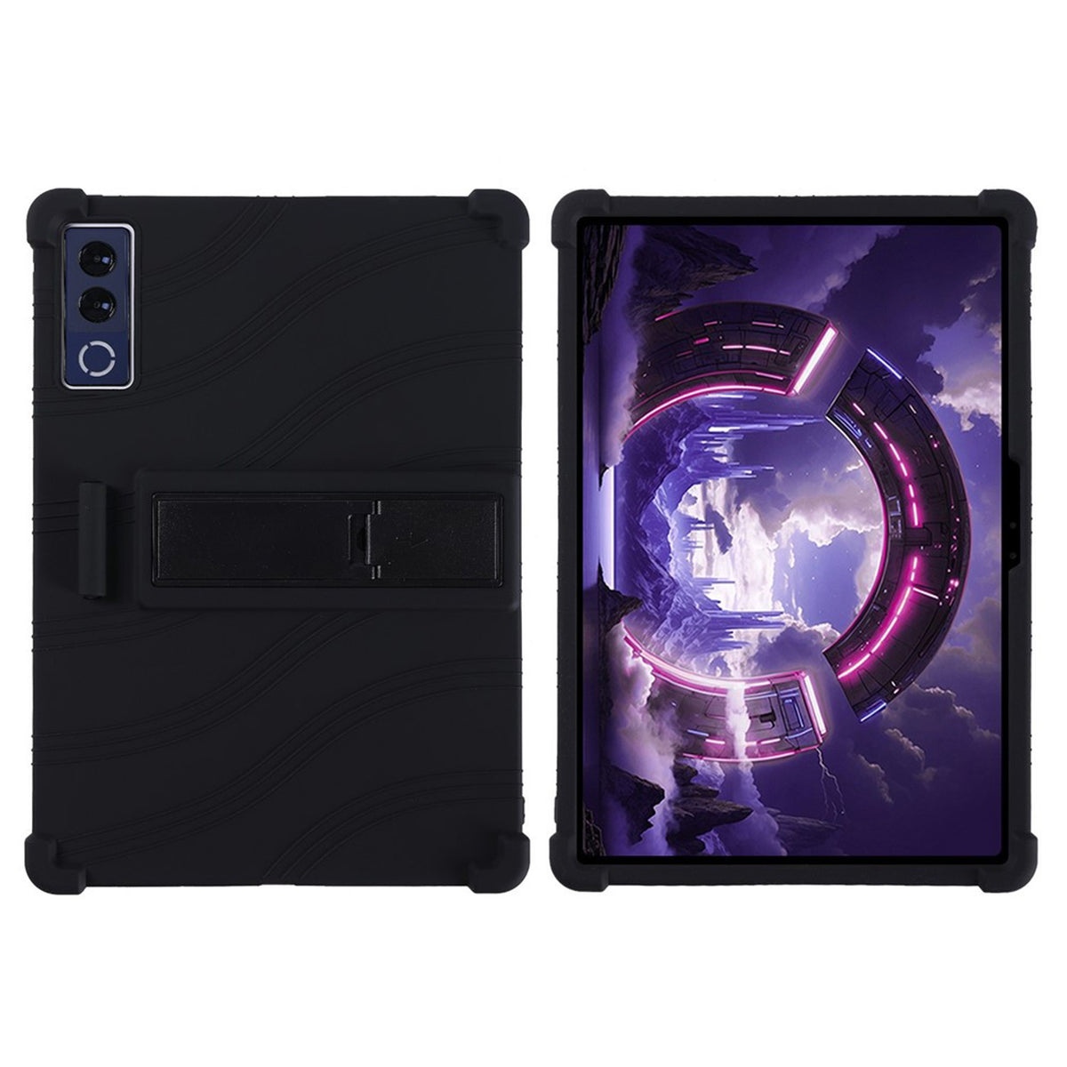 Lenovo Yoga Tab Plus Gen 2 13" EIDERWOOD Robust Silikon Skal m. Justerbart Kickstand & Stötdämpande Hörn - Svart