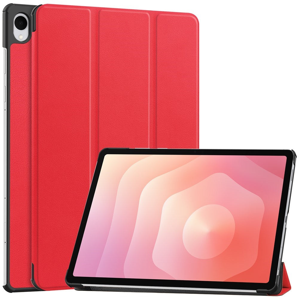 Samsung Galaxy Tab S12+ (Plus) EIDERWOOD Konstläder Fodral med Stativfunktion - Röd