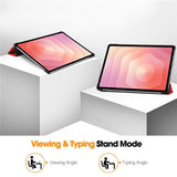 Samsung Galaxy Tab S12+ (Plus) EIDERWOOD Konstläder Fodral med Stativfunktion - Röd