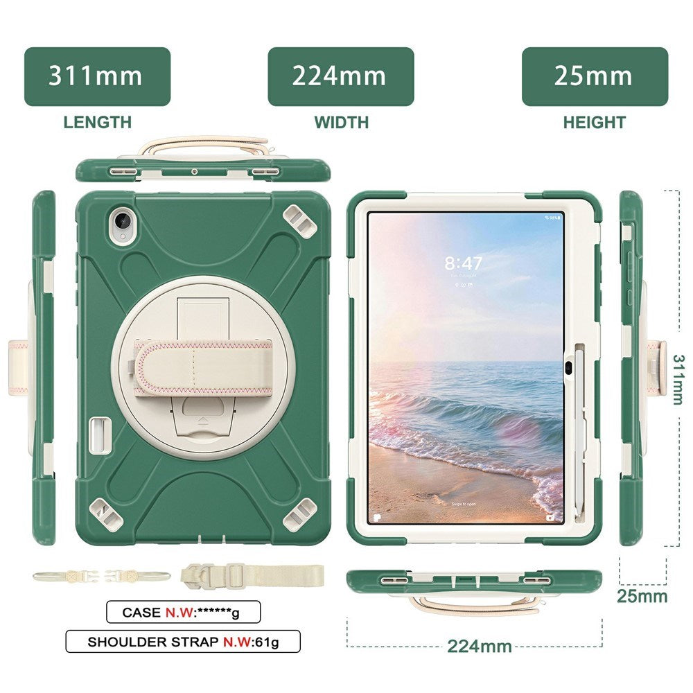 Samsung Galaxy Tab S12+ (Plus) EIDERWOOD Hybrid Hantverkare Skal m. Stöd - Grön