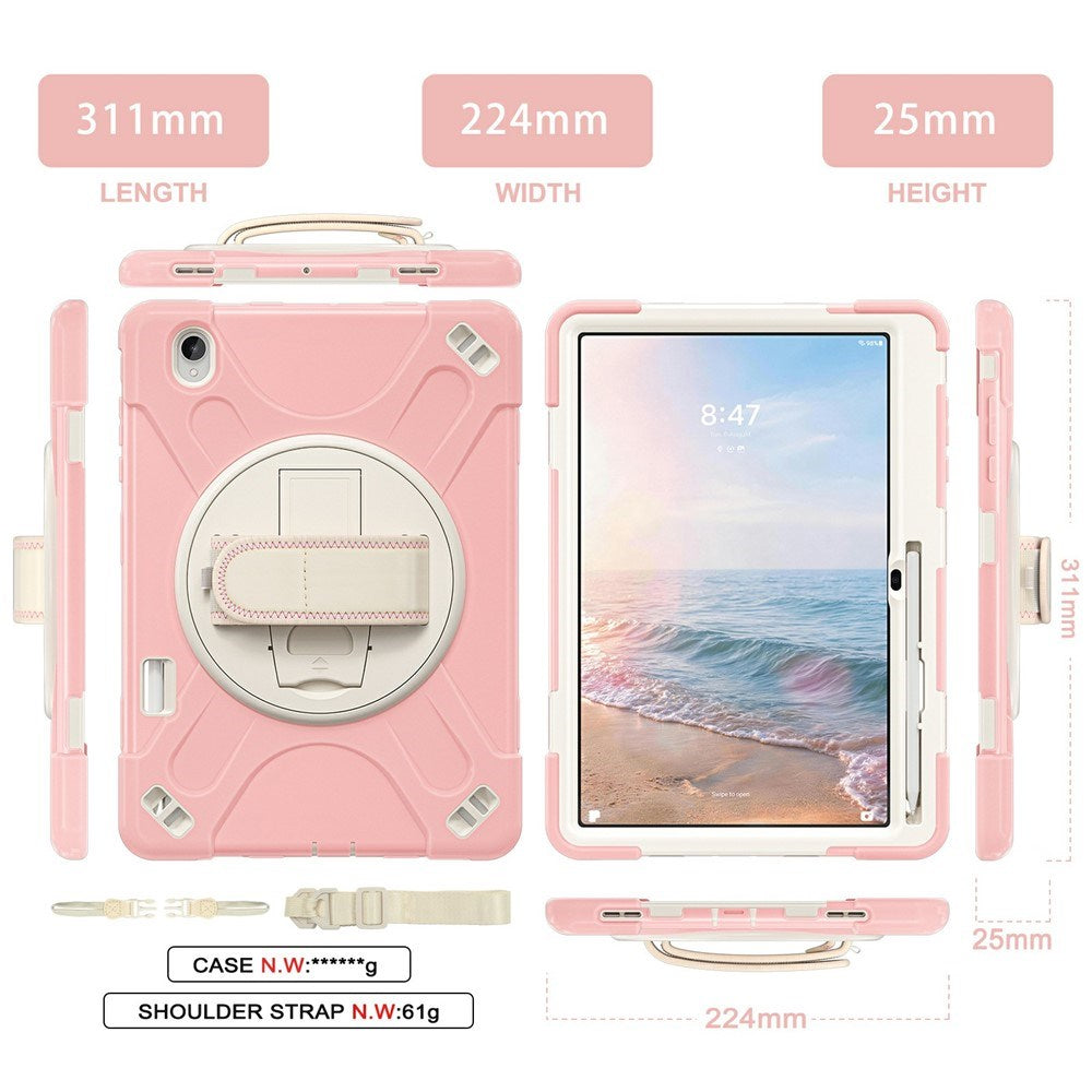 Samsung Galaxy Tab S12+ (Plus) EIDERWOOD Hybrid Hantverkare Skal m. Stöd - Rosa