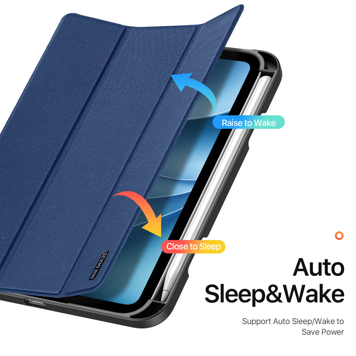 iPad Mini (2026) 8. Gen. DUX DUCIS DOMO Tri-Fold Konstläder Fodral - Blå