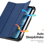 iPad Mini (2026) 8. Gen. DUX DUCIS DOMO Tri-Fold Konstläder Fodral - Blå