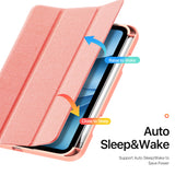 iPad Mini (2026) 8. Gen. DUX DUCIS DOMO Tri-Fold Konstläder Fodral - Rosa