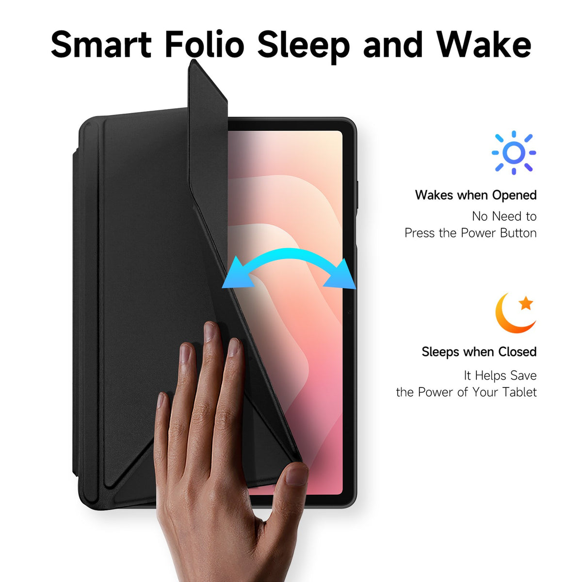 Samsung Galaxy Tab S12+ (Plus) DUX DUCIS Origami Hybrid Konstläder Fodral - Svart