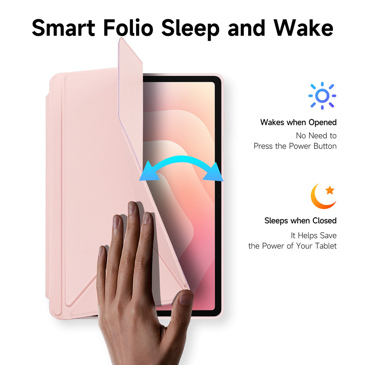 Samsung Galaxy Tab S12+ (Plus) DUX DUCIS Origami Hybrid Konstläder Fodral - Rosa