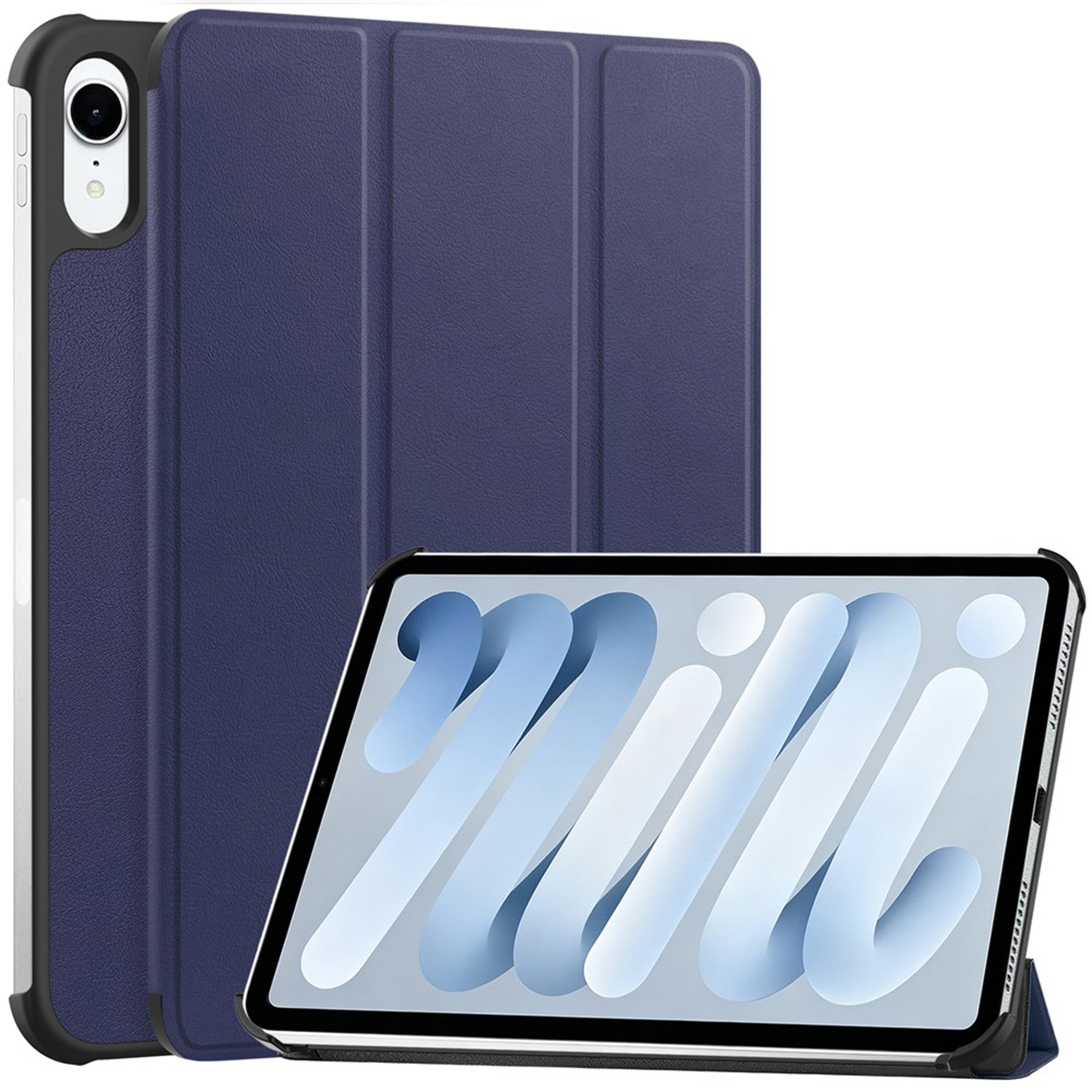 iPad Mini (2026) 8. Gen. EIDERWOOD Konstläder Tri-Fold Fodral m. Stödfunktion - Blå