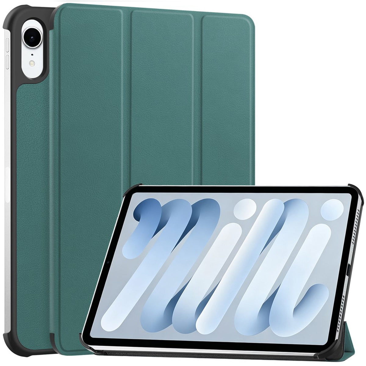 iPad Mini (2026) 8. Gen. EIDERWOOD Konstläder Tri-Fold Fodral m. Stödfunktion - Grön
