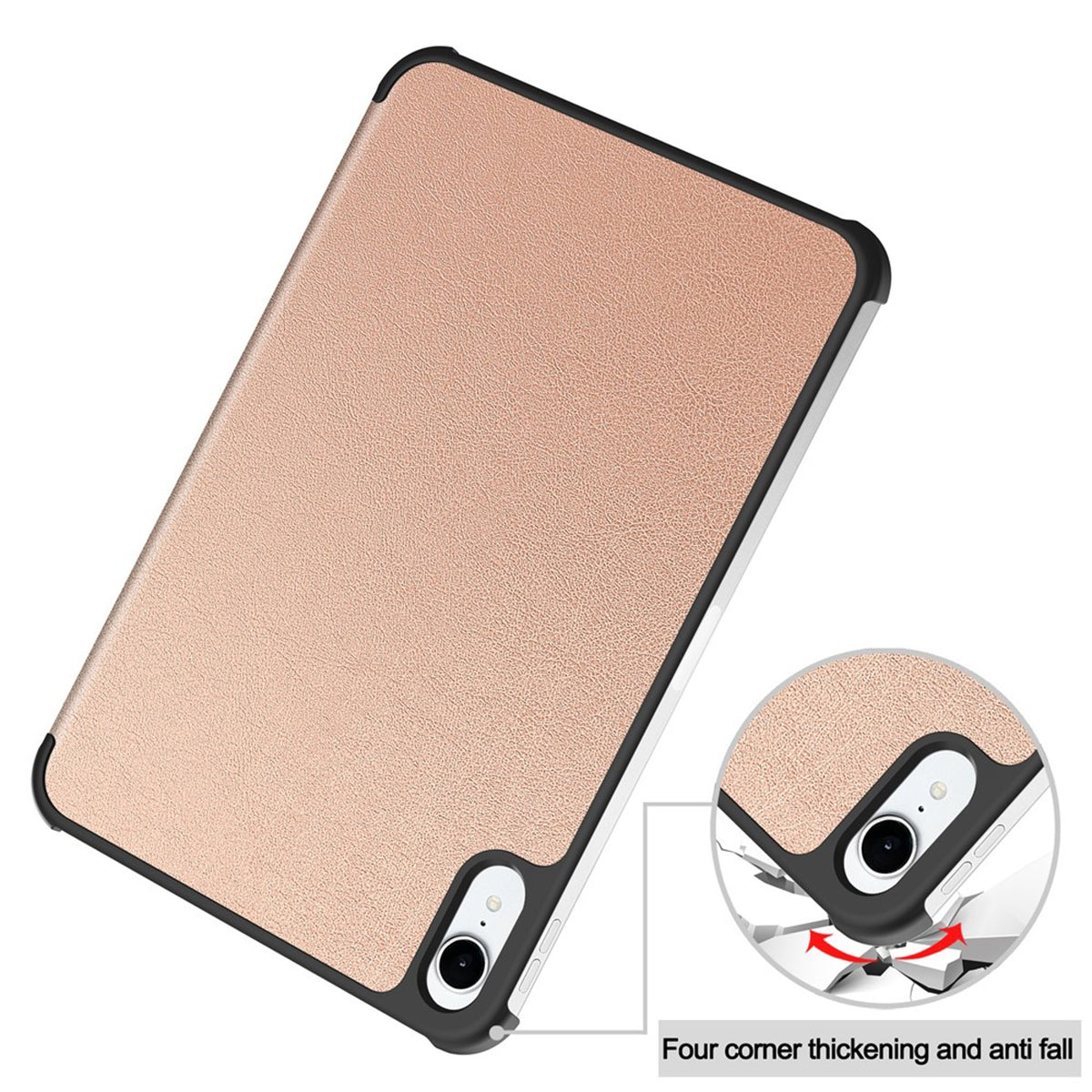 iPad Mini (2026) 8. Gen. EIDERWOOD Konstläder Tri-Fold Fodral m. Stödfunktion - Rose Gold