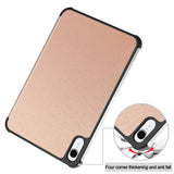 iPad Mini (2026) 8. Gen. EIDERWOOD Konstläder Tri-Fold Fodral m. Stödfunktion - Rose Gold