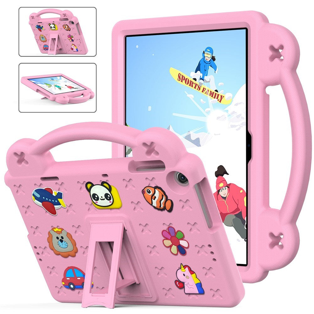 Lenovo Tab M10 (3. Gen) 10.1" (TB-328F/TB-328X) Barnskal m. Stativ & Handhållare - Rosa