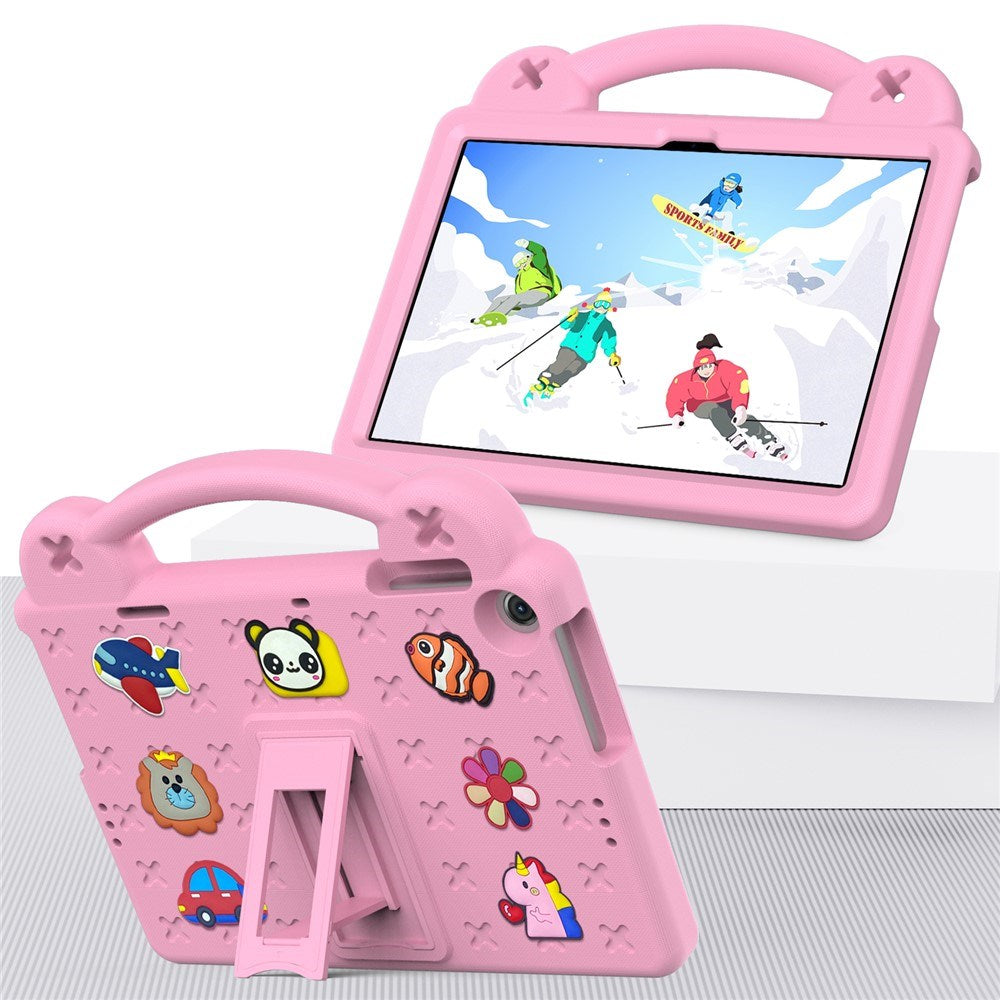 Lenovo Tab M10 (3. Gen) 10.1" (TB-328F/TB-328X) Barnskal m. Stativ & Handhållare - Rosa