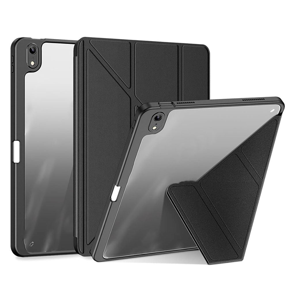 iPad 10.9" (2022) PU Läder / Plasts Fodral - DUX DUCIS MAGI Series - Transparent / Svart