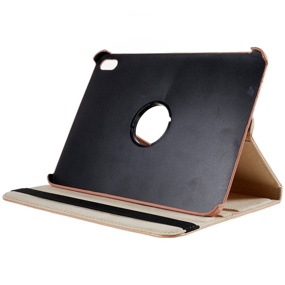 EIDERWOOD iPad 10.9" (2022) Klassiskt Läder Fodral m. 360⁰ Stativfunktion - Rose Gold