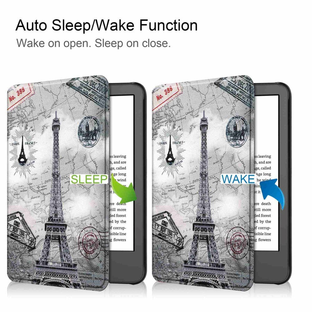 Amazon Kindle 11th Generation (2022) Fodral i Konstläder med Sleep-Wake Funktion - Eiffeltornet