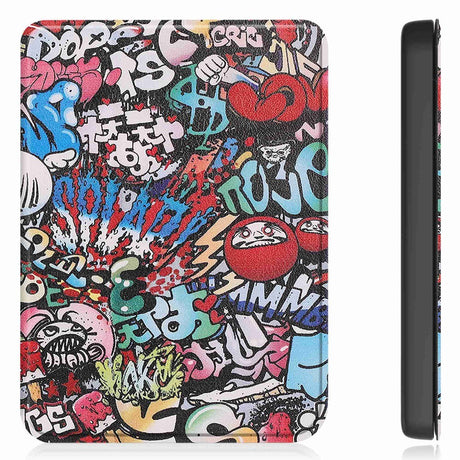 Kobo Clara 2E Fodral i Konstläder med Sleep-Wake Funktion - Graffiti