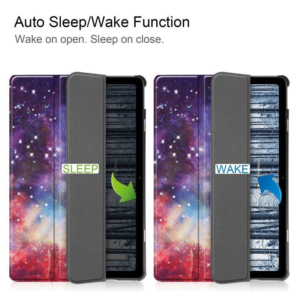 EIDERWOOD Nokia T21 Tri-Fold Konstläder Fodral med Sleep-Wake Funktion - Galaxy