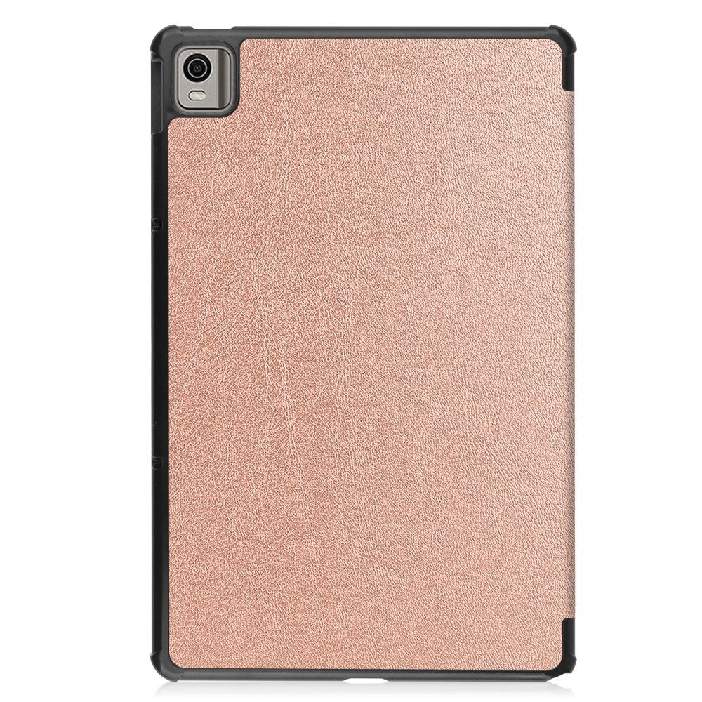 EIDERWOOD Nokia T21 Tri-Fold Konstläder Fodral med Stativfunktion - Rose Gold