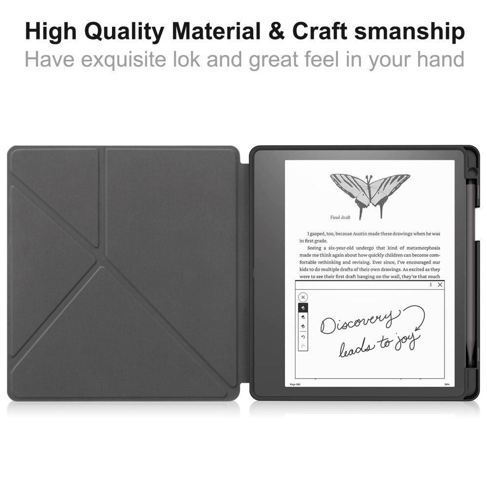 Amazon Kindle Scribe 11th generationen (2022) Origami Läder Fodral med Pennhållare - Katt