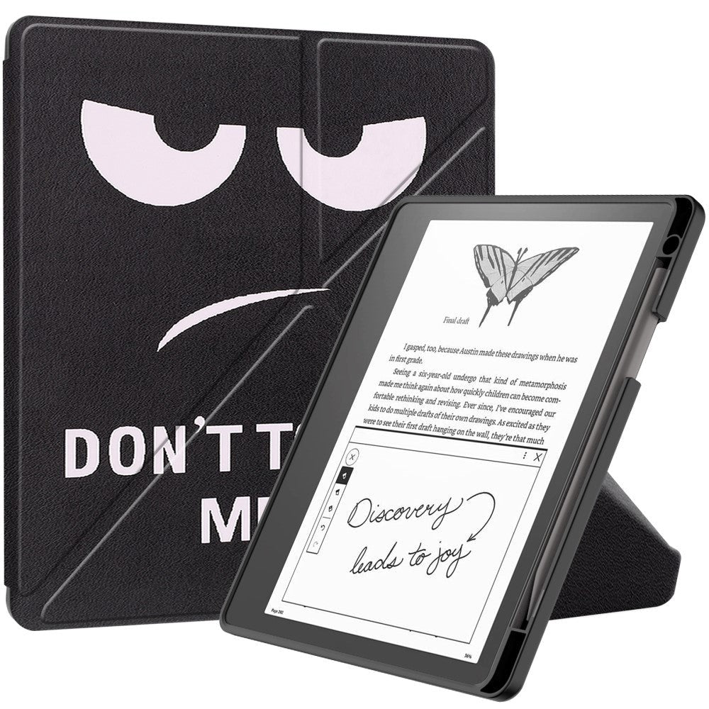 Amazon Kindle Scribe 11th generationen (2022) Origami Läder Fodral med Pennhållare - "Don't Touch Me"