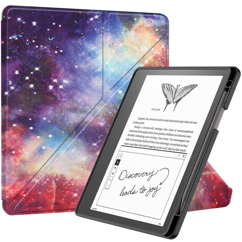 Amazon Kindle Scribe 11th generationen (2022) Origami Läder Fodral med Pennhållare - Galaxy