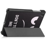 EIDERWOOD Lenovo Tab M8 (4. Gen.) Tri-Fold Konstläder Flip Fodral m. Mönster - Don't Touch Me