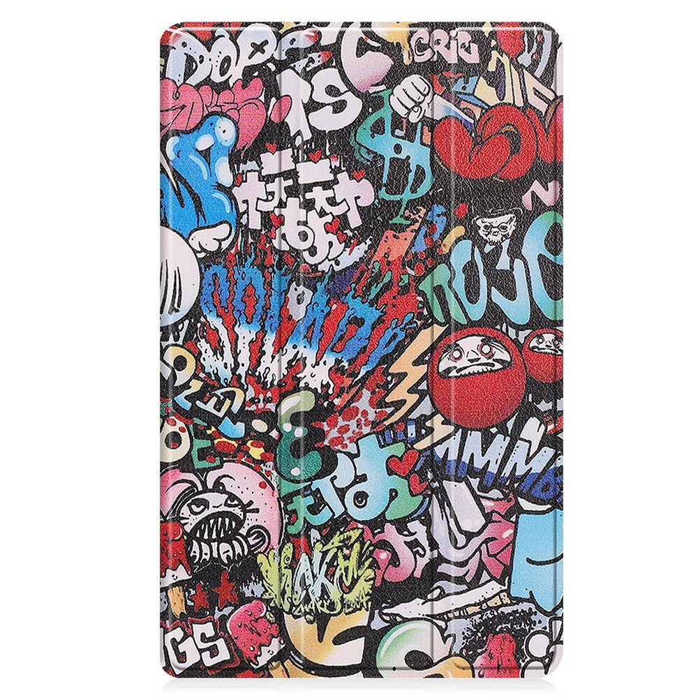 EIDERWOOD Lenovo Tab M8 (4. Gen.) Tri-Fold Konstläder Flip Fodral m. Mönster - Graffiti
