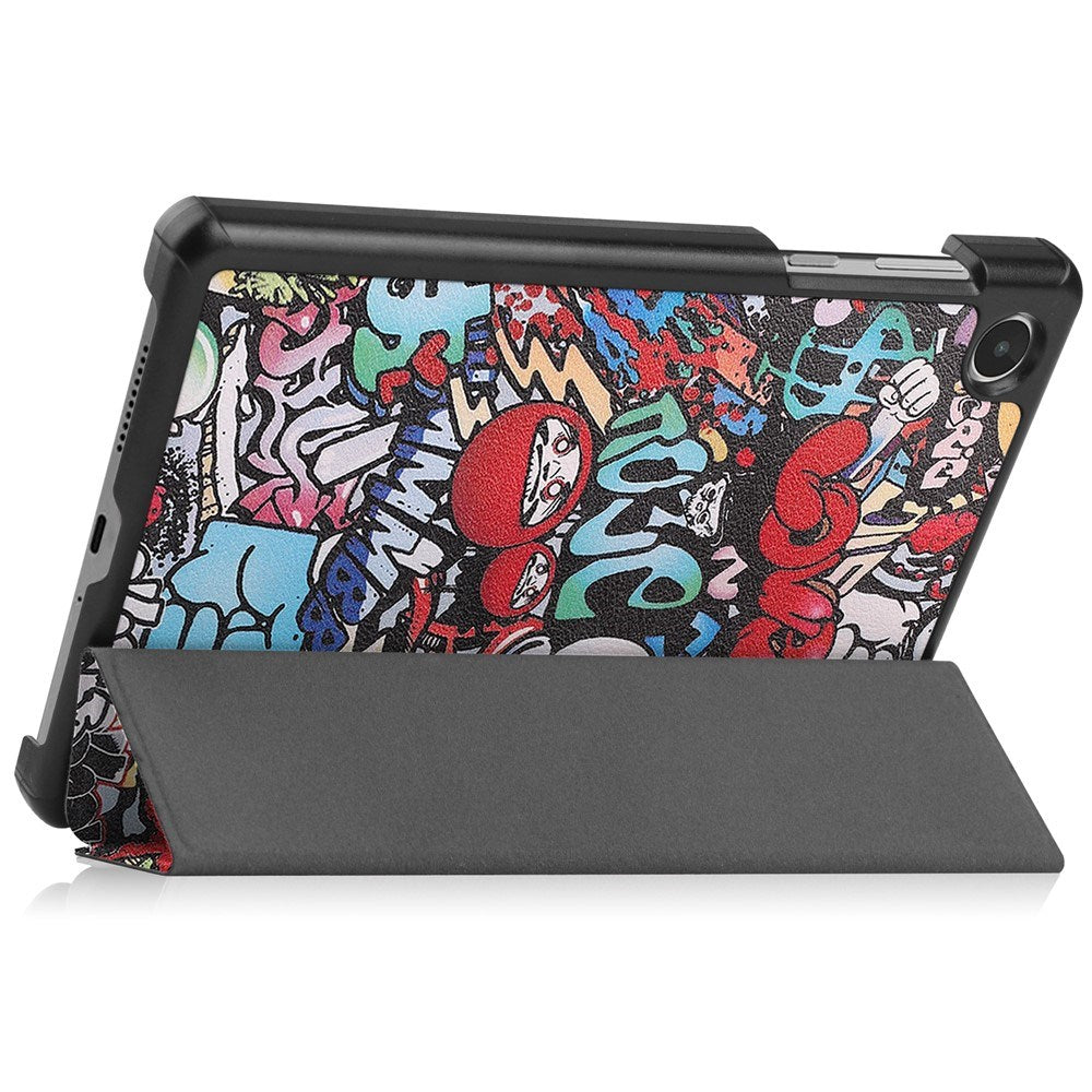 EIDERWOOD Lenovo Tab M8 (4. Gen.) Tri-Fold Konstläder Flip Fodral m. Mönster - Graffiti
