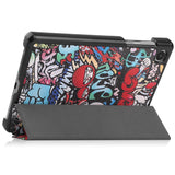 EIDERWOOD Lenovo Tab M8 (4. Gen.) Tri-Fold Konstläder Flip Fodral m. Mönster - Graffiti