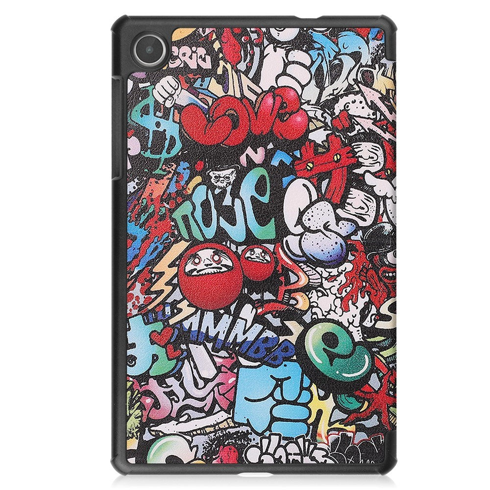 EIDERWOOD Lenovo Tab M8 (4. Gen.) Tri-Fold Konstläder Flip Fodral m. Mönster - Graffiti