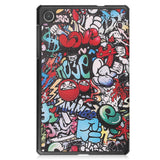 EIDERWOOD Lenovo Tab M8 (4. Gen.) Tri-Fold Konstläder Flip Fodral m. Mönster - Graffiti