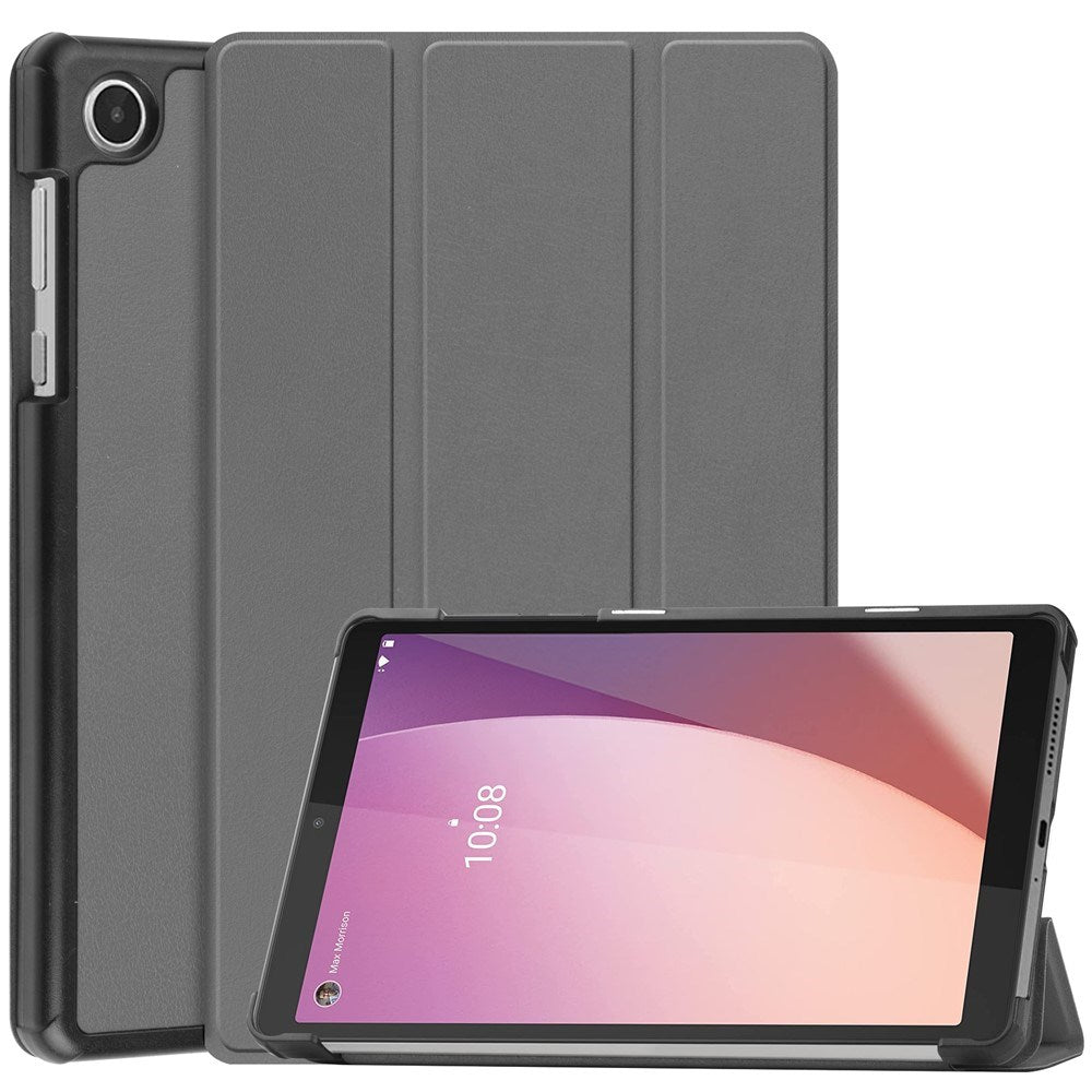 EIDERWOOD Lenovo Tab M8 (4. Gen.) Tri-Fold Konstläder Flip Fodral - Grå