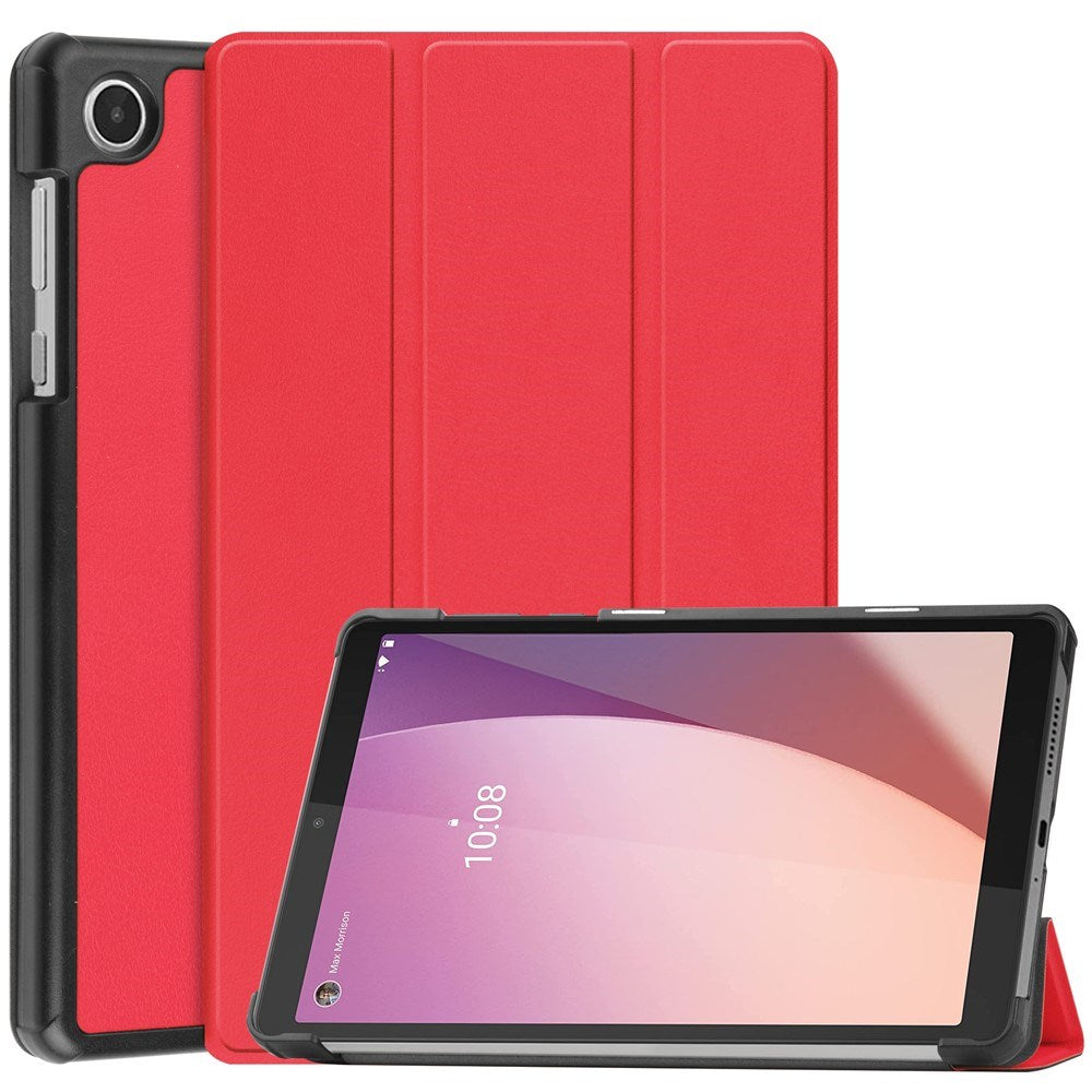 EIDERWOOD Lenovo Tab M8 (4. Gen.) Tri-Fold Konstläder Flip Fodral - Röd