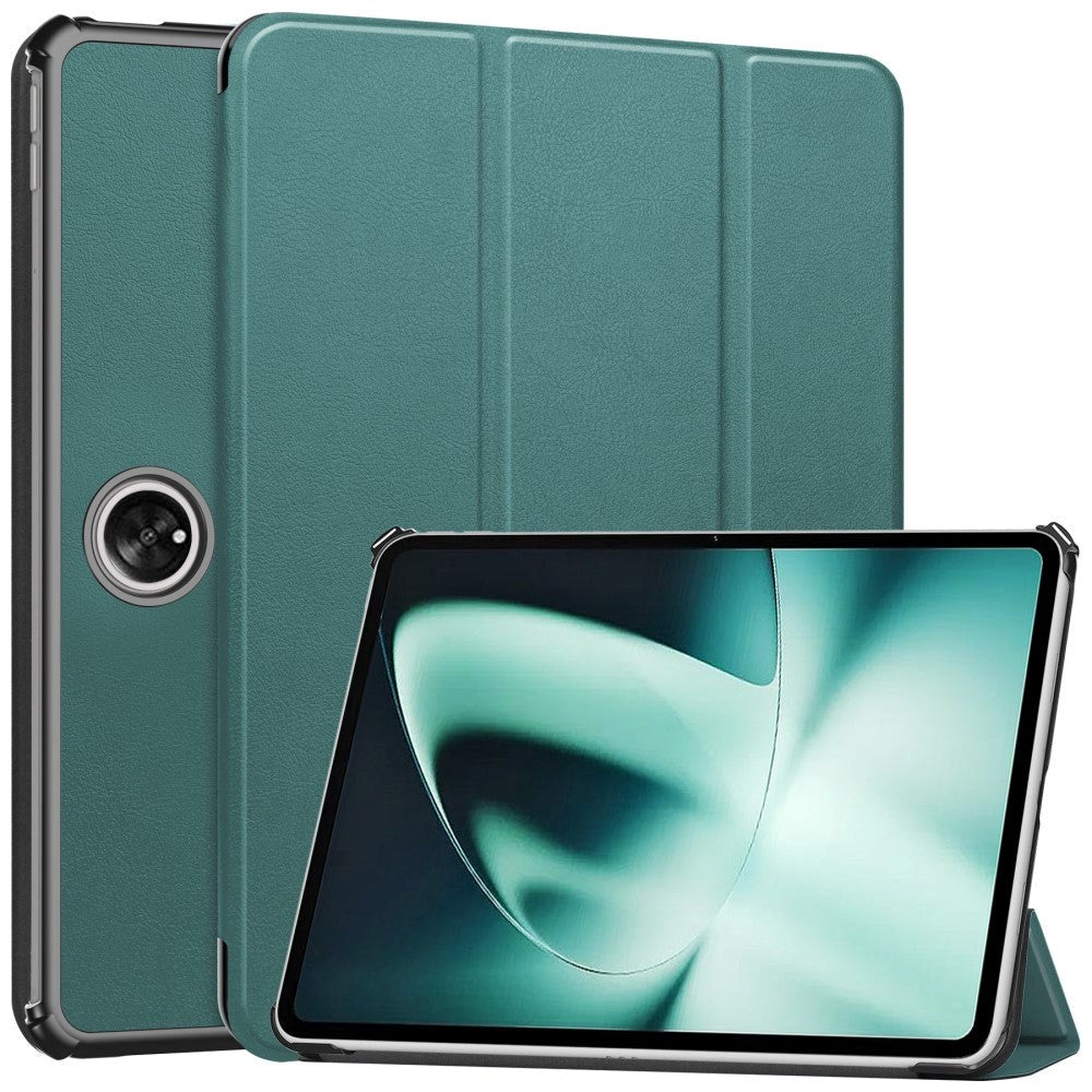 OnePlus Pad / Oppo Pad 2 Fodral med Tri-Fold Funktion - Mörkgrön