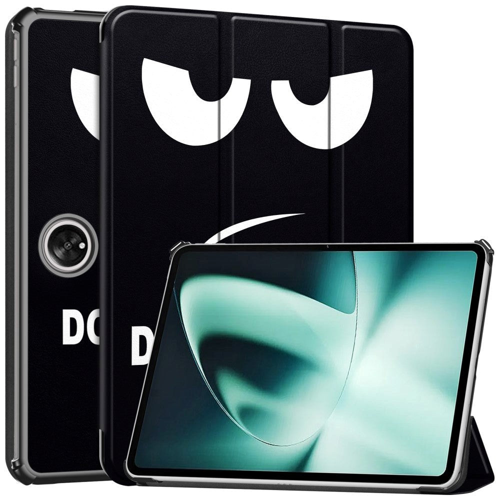 OnePlus Pad / Oppo Pad 2 PU-Läder Fodral med Tri-fold Stand & Wake-up Funktion - "Don't Touch Me"