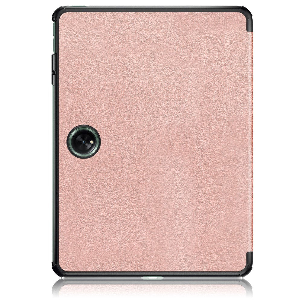 OnePlus Pad / Oppo Pad 2 Tri-Fold Konstläder Fodral med Stativfunktion - Rose Gold