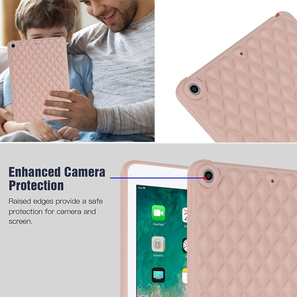 iPad 9.7" (2018-2017) / iPad Air / iPad Air 2 Skal Flexibel Plast - Romb-design - Rosa