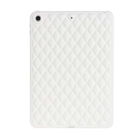 iPad 9.7 (2018-2017) / iPad Air 2 Flexibelt Plast Skal - Rhombe Design - Vit