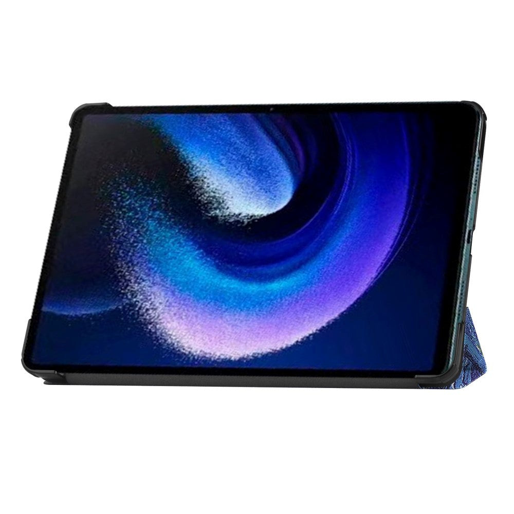 Xiaomi Pad 6 Konstläderfodral med Stativ - Målning