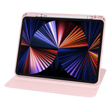 iPad Pro 12.9" (2022 / 2021 / 2020 / 2018) Tri-Fold Fodral med Apple Pencil Hållare - Rosa / Transparent