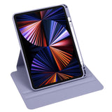 iPad Pro 12.9" (2022 / 2021 / 2020 / 2018) Tri-Fold Fodral med Apple Pencil Hållare - Lila / Transparent