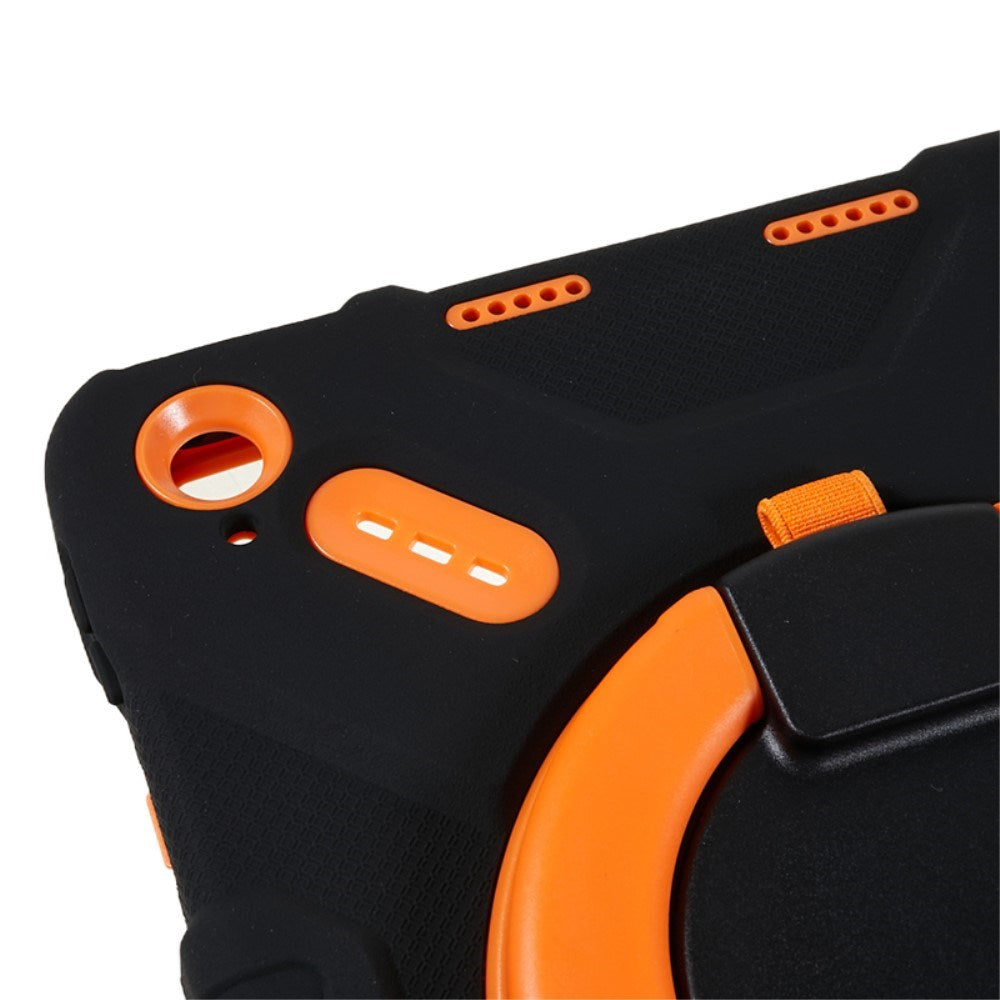 Pepkoo iPad 11" (2025) / 10.9" (2024 / 2022) Barnfodral med Roterbart Stativ - Svart / Orange