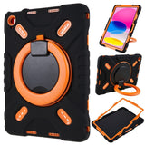 Pepkoo iPad 11" (2025) / 10.9" (2024 / 2022) Barnfodral med Roterbart Stativ - Svart / Orange