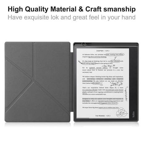 EIDERWOOD Kobo Elipsa 2E Origami Läder Fodral med Pennhållare - Galaxy