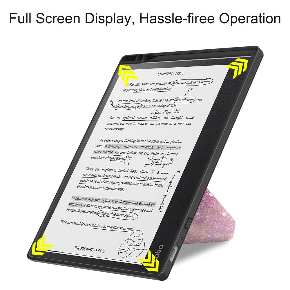 EIDERWOOD Kobo Elipsa 2E Origami Läder Fodral med Pennhållare - Galaxy