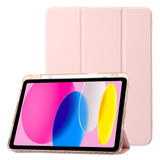 EIDERWOOD iPad 10.9" (2022) Tri-fold Konst Läder Fodral med Apple Pencil Hållare - Rosa