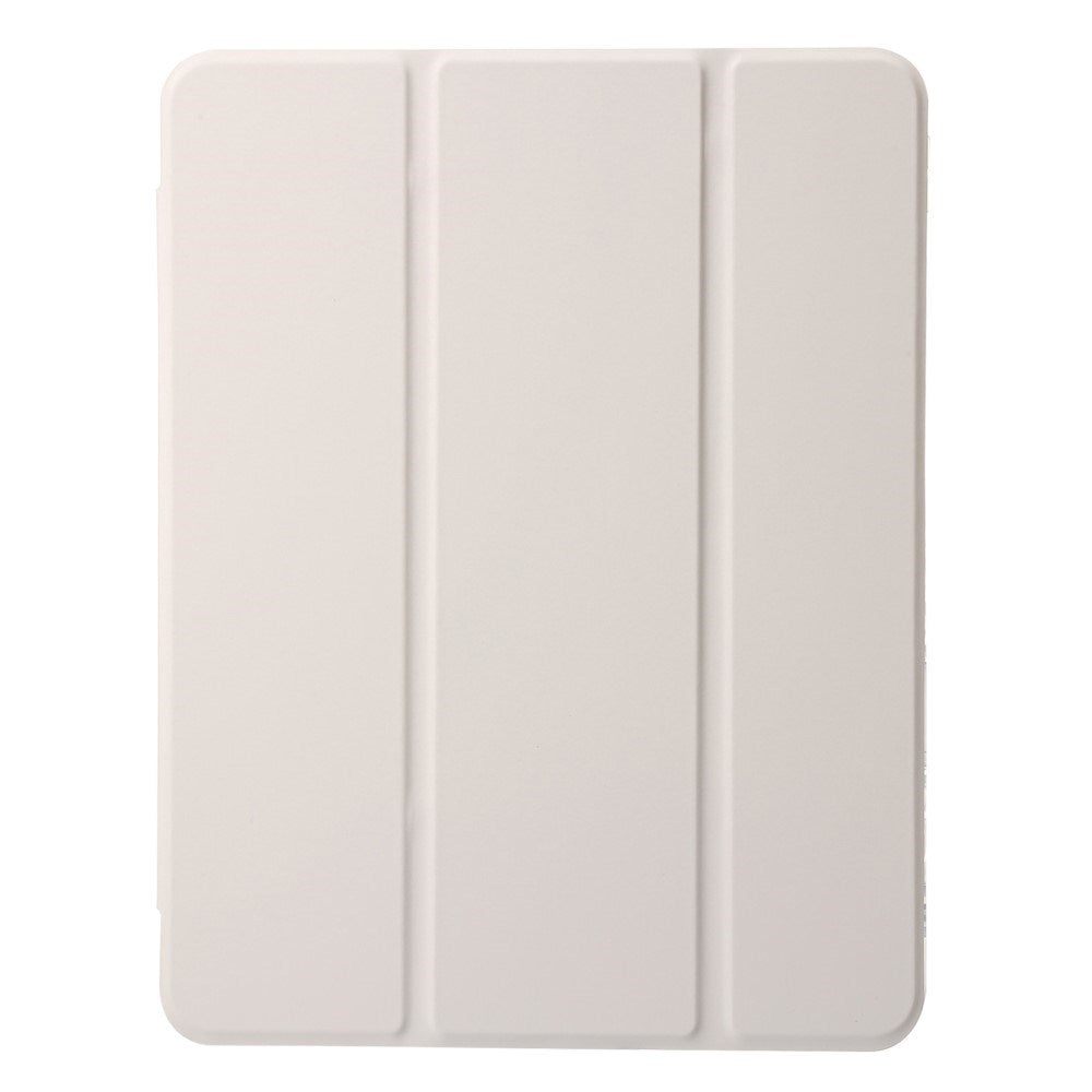 EIDERWOOD iPad 10.9" (2022) Tri-fold Konst Läder Fodral med Apple Pencil Hållare - Creme